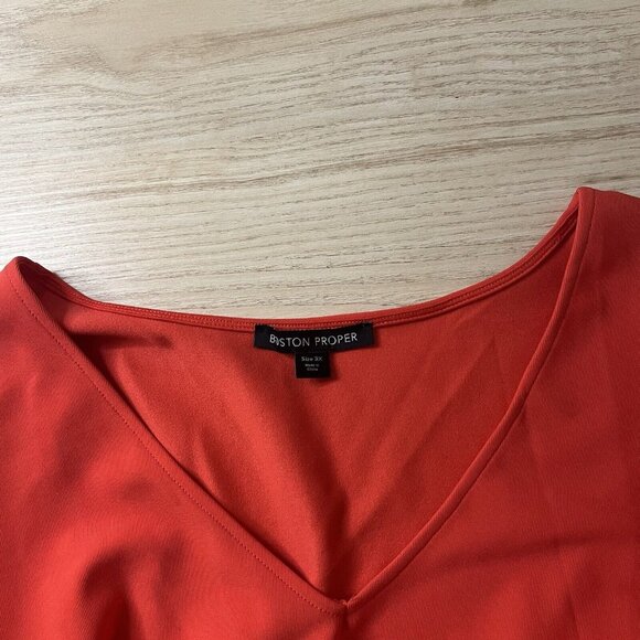 Boston Proper Beyond Travel Shift Dress Plus Size 3X Vermillion Red Orange 59715 - Picture 5 of 9